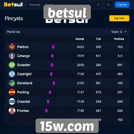 Estatísticas de jogadores ativos no Betsul